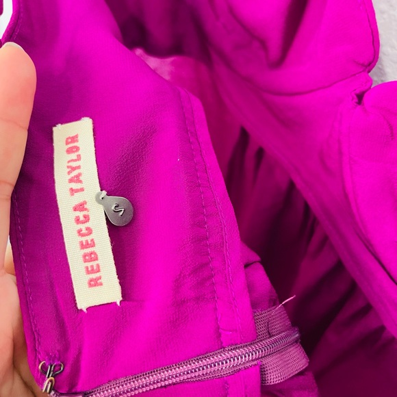REBECCA TAYLOR Bra Cup Bustier Mini Slip Dress 100% Silk Fuchsia Purple Size 2 - Picture 4 of 6